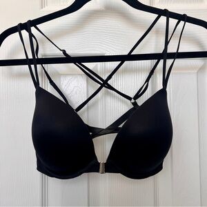 Victoria’s Secret Strappy Front-Close Black Push-Up Bra 34D